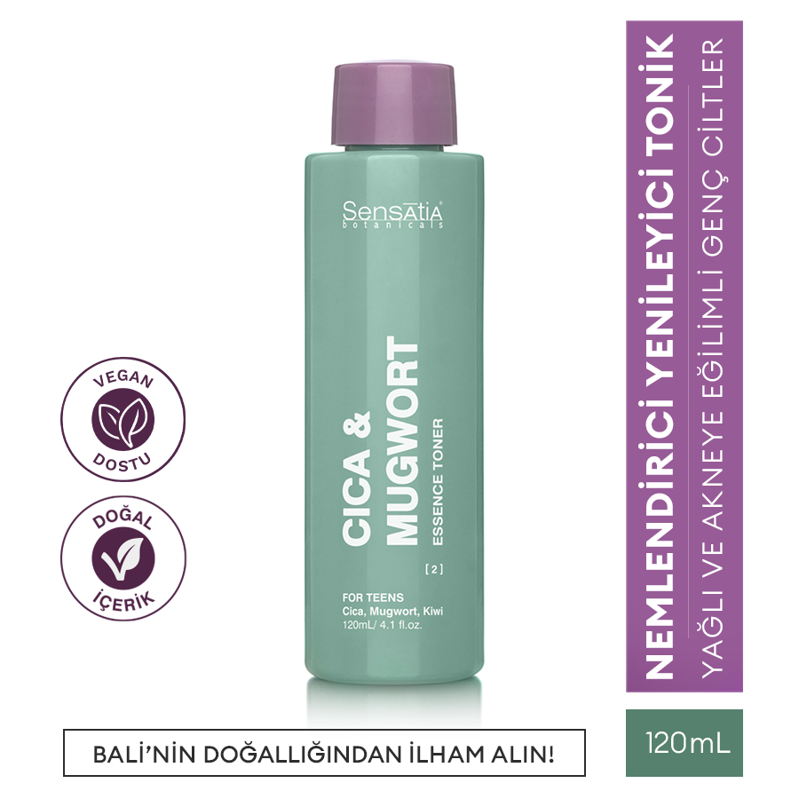 Yağlı ve Akneli Genç Ciltler, Arındırıcı Doğal Tonik 120ml - Cica, Kivi Özleri - Cica & Mugwort