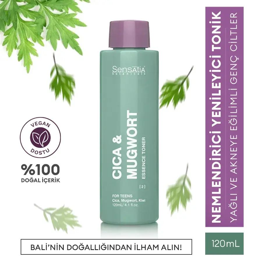 Yağlı ve Akneli Genç Ciltler, Arındırıcı Doğal Tonik 120ml - Cica, Kivi Özleri - Cica & Mugwort