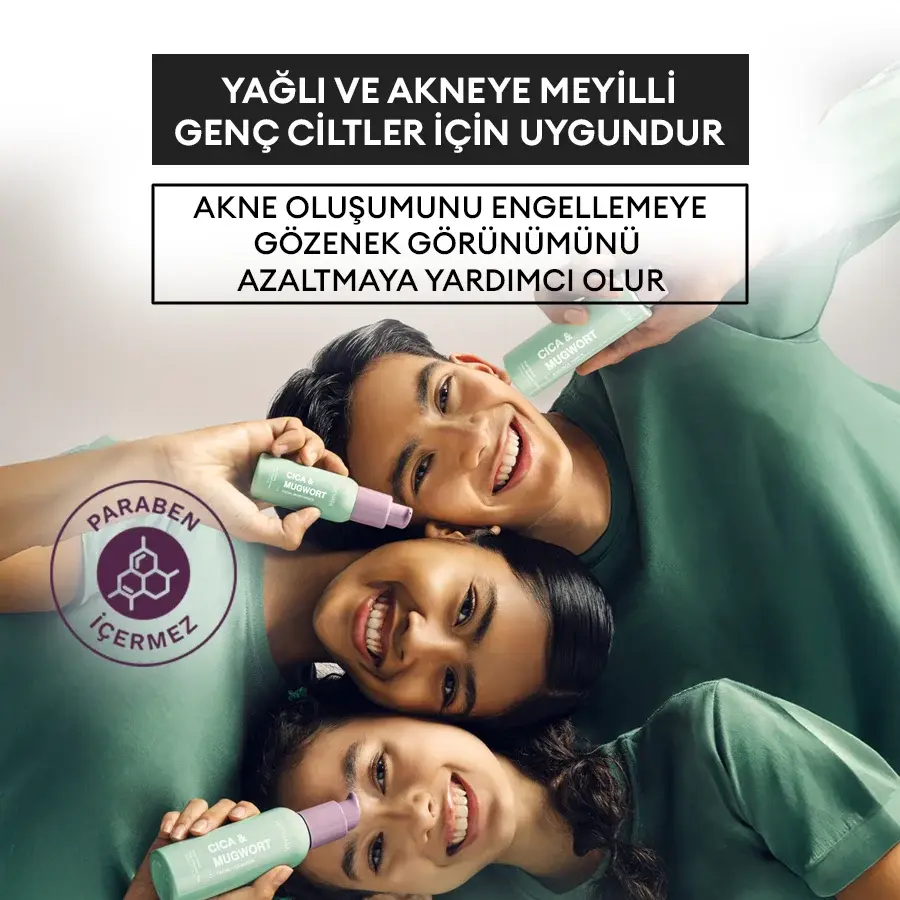 Yağlı ve Akneli Genç Ciltler, Arındırıcı Doğal Tonik 120ml - Cica, Kivi Özleri - Cica & Mugwort