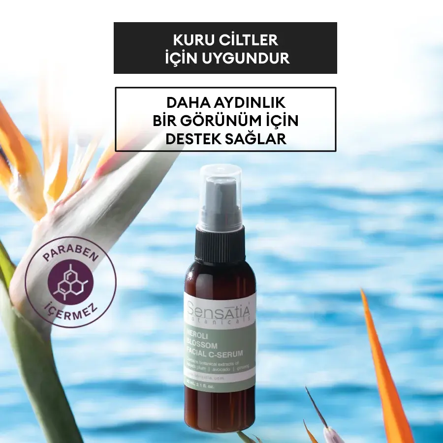 Kuru ve Normal Ciltler için Doğal C - Serum - Nemlendirici 60ml - Kakadu Eriği - Neroli Blossom