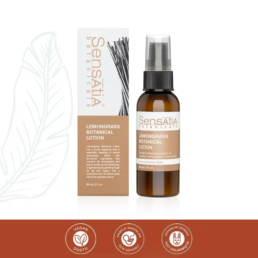 %100 Doğal Sinek Kovucu Koruyucu ve Nemlendirici Vegan Sprey Losyon 60ml - Lemongrass Botanical