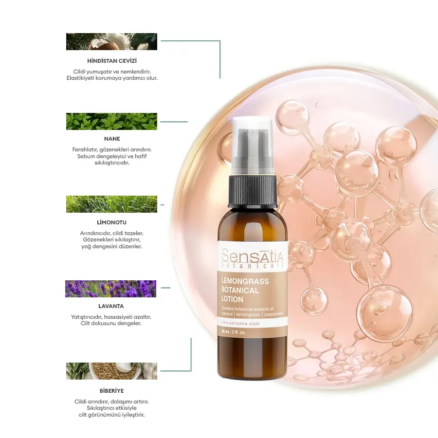 %100 Doğal Sinek Kovucu Koruyucu ve Nemlendirici Vegan Sprey Losyon 60ml - Lemongrass Botanical