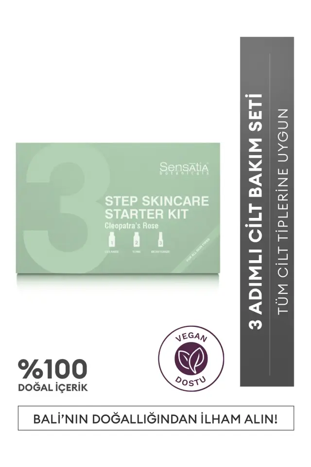 Doğal Cilt Bakım Rutini Seti - Tüm Ciltler - Yüz Temizleyici 50ml - Yüz Toniği 50ml - C-Serum 20ml