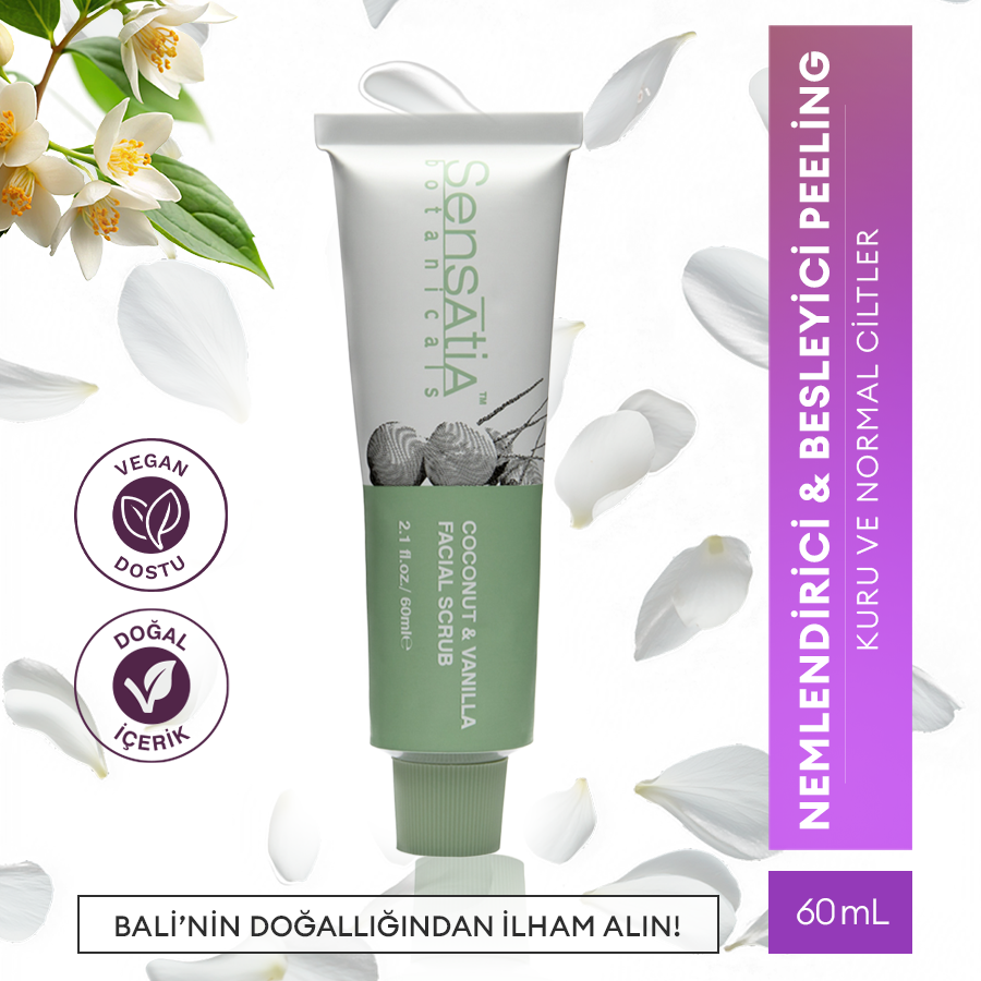 Kuru Ciltler için Arındırıcı Besleyici Doğal Peeling 60 ml - Coconut & Vanilla