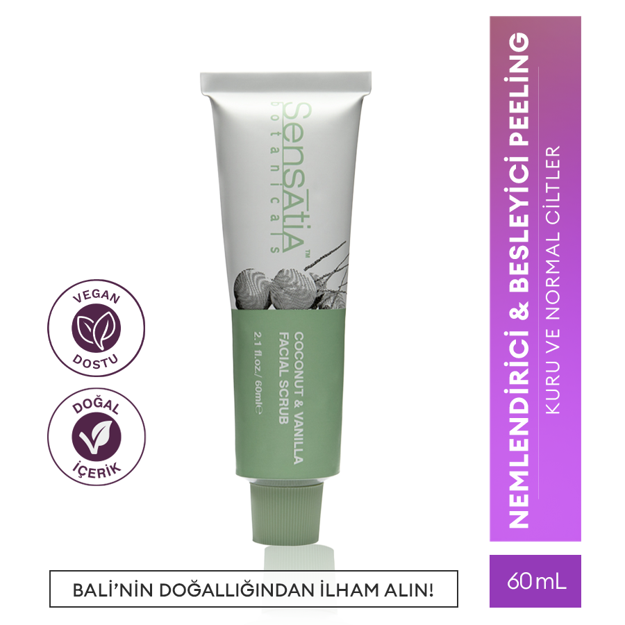 Kuru Ciltler için Arındırıcı Besleyici Doğal Peeling 60 ml - Coconut & Vanilla