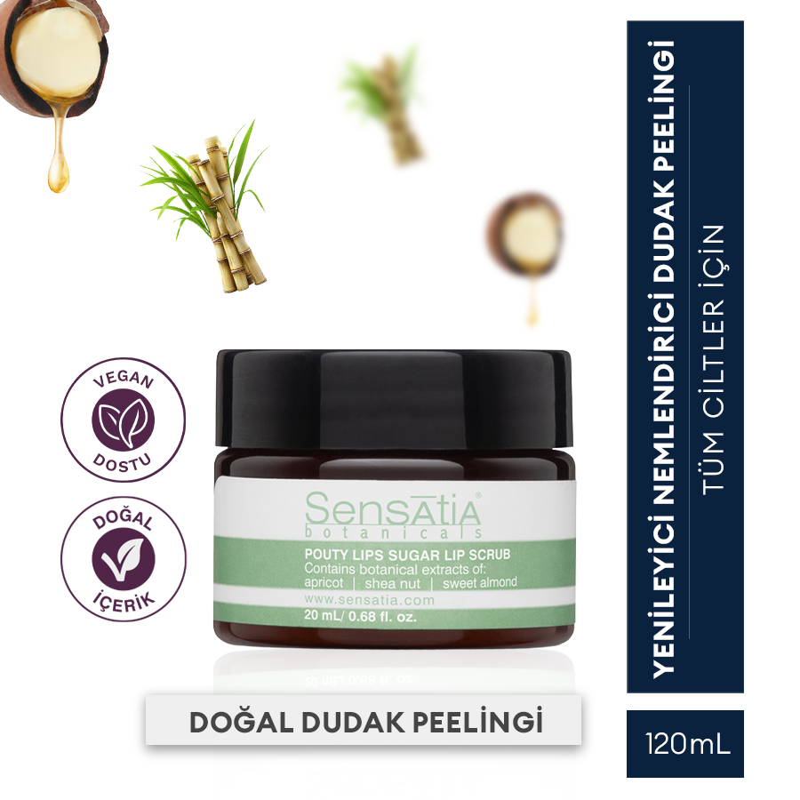 Pürüssüz ve Dolgun Dudaklar İçin Şeker Granüllü Doğal Dudak Peeling 20ml