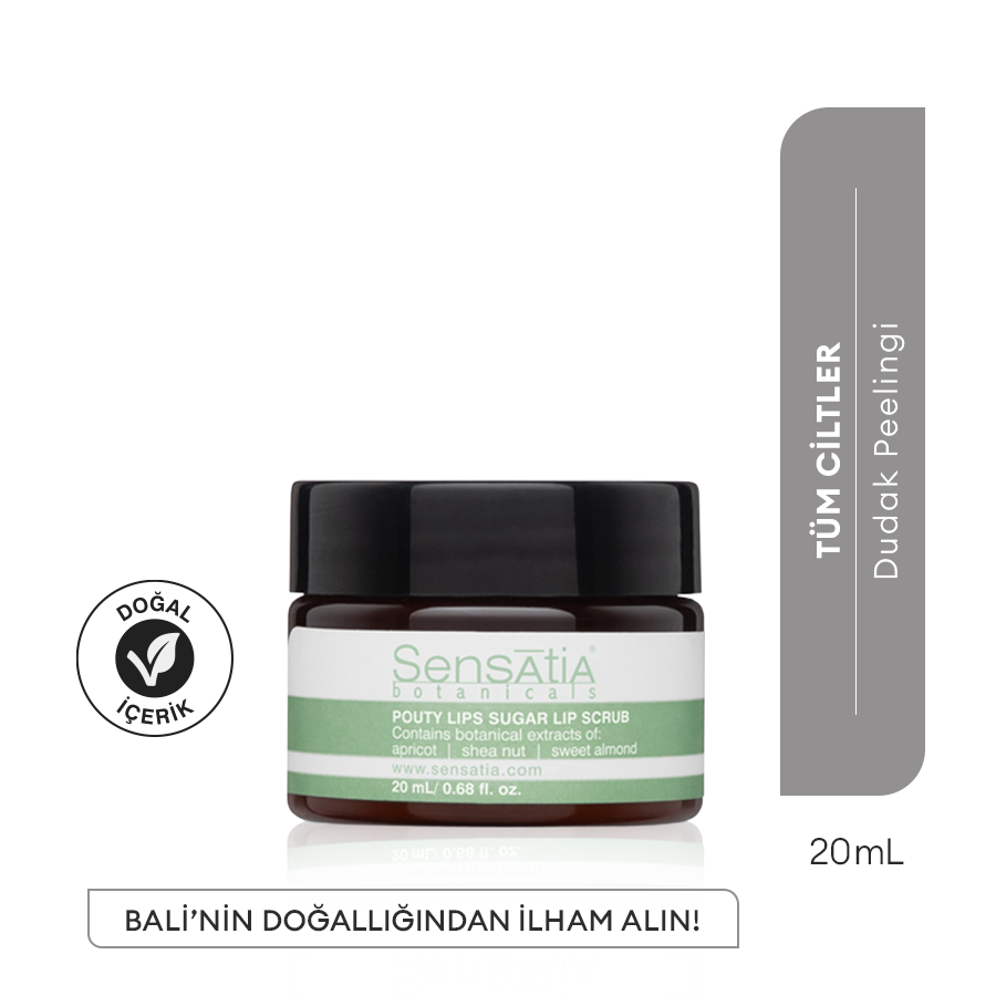 Pürüssüz ve Dolgun Dudaklar İçin Şeker Granüllü Doğal Dudak Peeling 20ml