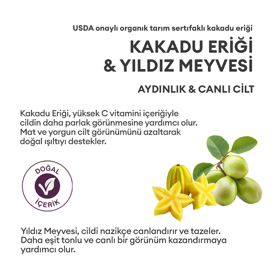 Parlatıcı ve Eşitleyici Kakadu Eriği Özlü Yüz Jel Maske