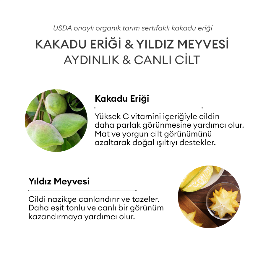 Parlatıcı ve Eşitleyici Kakadu Eriği Özlü Yüz Jel Maske