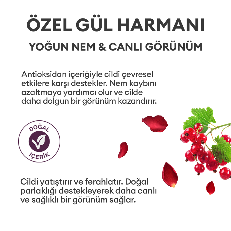 Yoğun Nemlendirici Gül Yaprağı Doğal Jel Maske 120ml - Şam Gülü - Hydrating Rose Petal