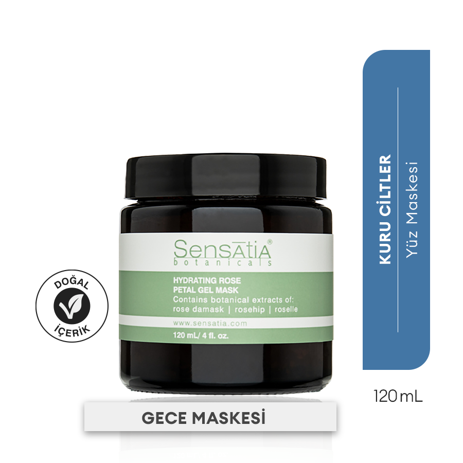 Yoğun Nemlendirici Gül Yaprağı Doğal Jel Maske 120ml - Şam Gülü - Hydrating Rose Petal