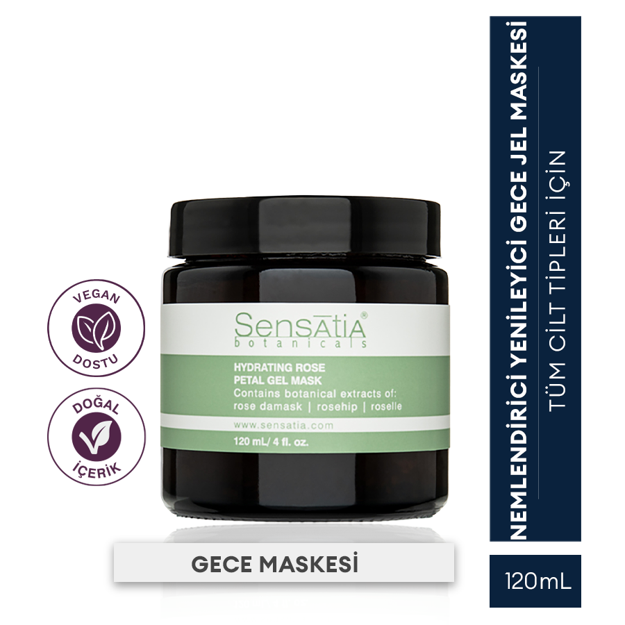 Yoğun Nemlendirici Gül Yaprağı Doğal Jel Maske 120ml - Şam Gülü - Hydrating Rose Petal